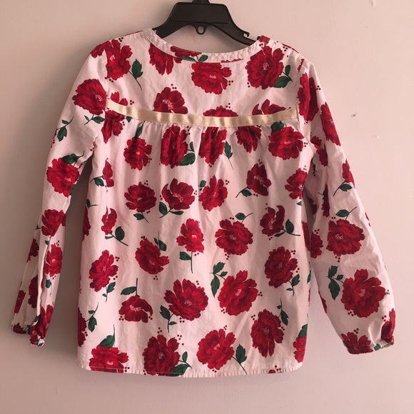 Crown & Ivy Kids floral shirt red flowers - Picture 2 of 5